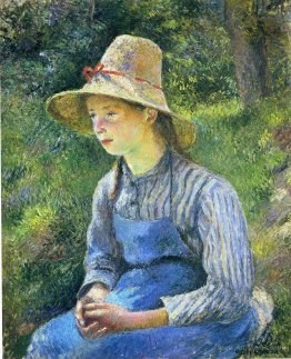 Young Peasant Girl Wearing a Hat