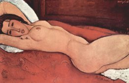 Reclining nude with folded arms behind her head