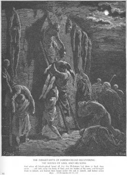 Jabesh-Gileadites Recover the Bodies of Saul and His Sons