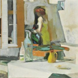 Composition with girl and still life