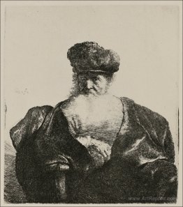 An Old Man with a Beard, Fur Cap and a Velvet Cloak