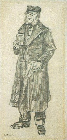 Orphan Man with Long Overcoat, Glass and Handkerchief