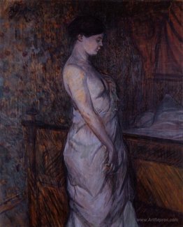 Woman in a Chemise Standing by a Bed (Madame Poupoule)