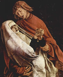 Virgin and Mary Magdalen at the foot of the Cross (detail from t