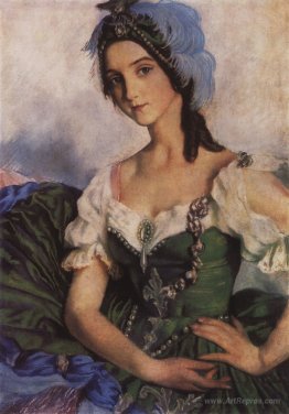 Portrait of a ballerina A.D. Danilova in costume for the ballet 