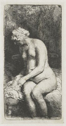 Seated naked woman (Woman bathing her feet at a brook)