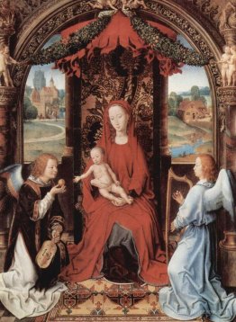 Madonna and Child Enthroned with Two Angels