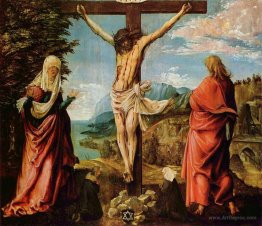 Crucifixion scene, Christ on the Cross with Mary and John