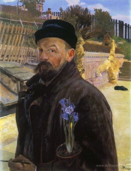 Self-portrait with hyacinth