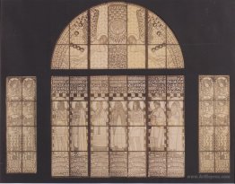 Church Am Steinhof, drawing of western window