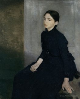 Portrait of a young woman. The artist's sister Anna Hammershøi