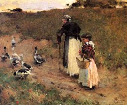 Old Woman with Child and Goose