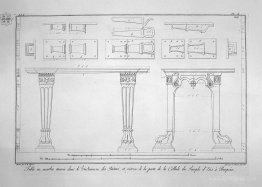 Marble table found in the triclinium of the Priests, and bolt th