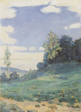 Landscape with two small trees