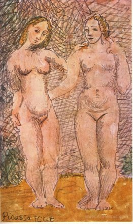 Two nude women