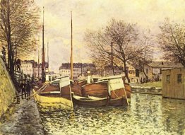 Barges on the Canal Saint Martin in Paris