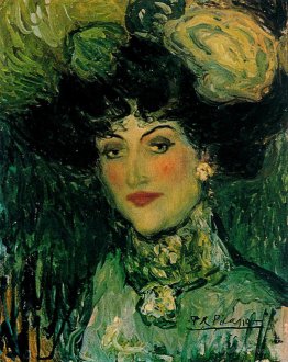 Woman with feathered hat