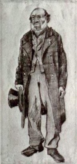 Orphan Man Holding Top Hat in his Hand