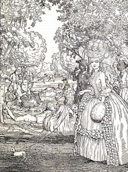 Picnic. Illustration to the Book of the Marquise