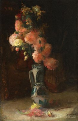 Vase with Roses and Chrysanthemums