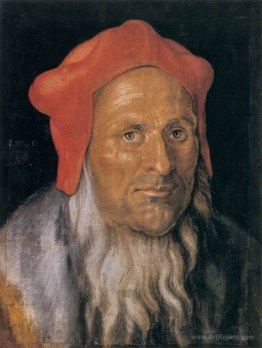 Portrait of a Bearded Man in a Red Hat