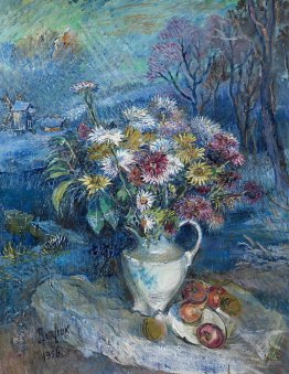 Flowers in white vase