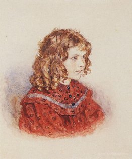 Portrait of girl with red dress