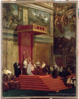 Pope Pius VII (Luigi Barnaba Chiaramonti) attending chapel