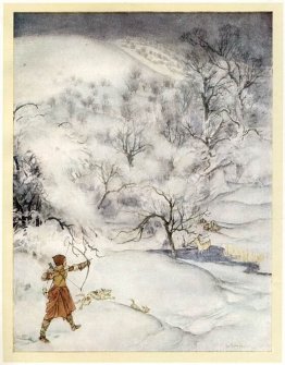 Gawain's journey through the snowy landscape