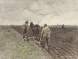 Plowing farmer