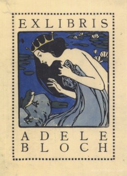 Exlibris Adele Bloch - Bookplate with princess and frog