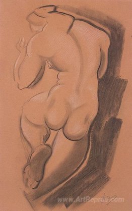 Nude Female Figure Shown from the Back