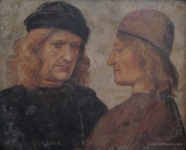 Self-portrait of Luca Signorelli (left)