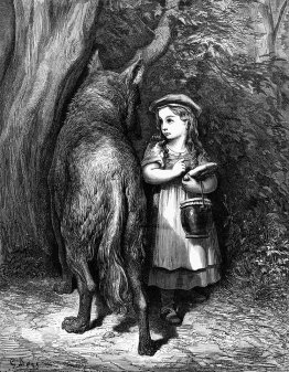 Red Riding Hood meets old Father Wolf