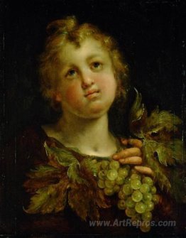 Boy with grapes