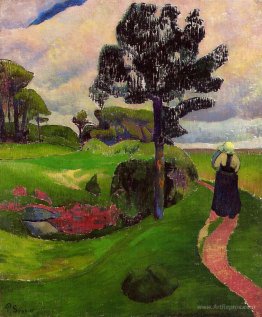 Mother and Child on a Breton Landscape