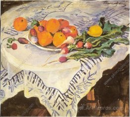 Still Life. Oranges and radishes. Kislovodsk.