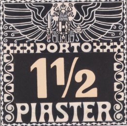 Design for the 1102 piastres Porto brand of Austrian Post in the