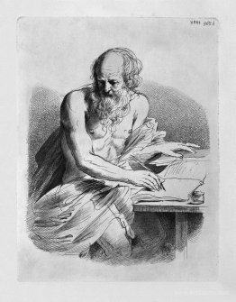 St. Jerome in the act of writing, by Guercino