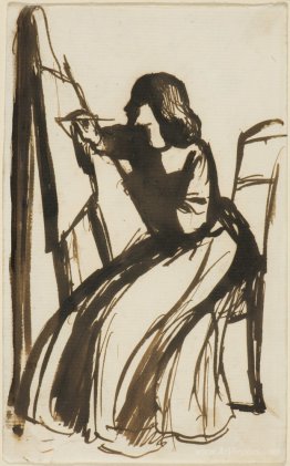 Elizabeth Siddal Seated at an Easel