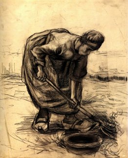 Peasant Woman Lifting Potatoes