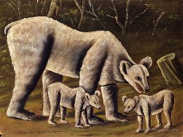 The white bear with cubs