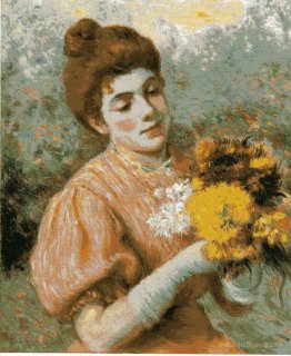 Woman with bouquet