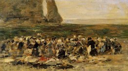 Etretat, Laundresses on the Beach, Low Tide