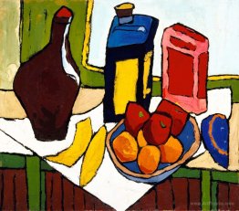 Still Life--Fruit, Bottles