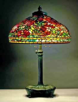 Library lamp. Peony design