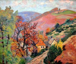 Mountain Landscape - Pontgibaud, village in Peschadoire