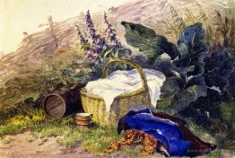 Still LIfe. Basket, Foxgloves, Clothes and Other Objects