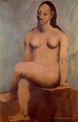 Seated nude with her legs crossed