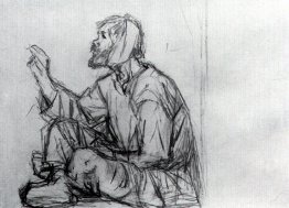 Whacky, seated on the ground (Study to "Boyarynya Morozova")